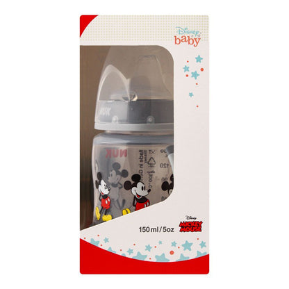 NUK Disney Mickey First Choice + Learning to Drink Bottle (Grey, 150ml)