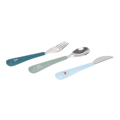 Lassig Cutlery With Silicone Handle (Tiny Team Dog) - Set of 3