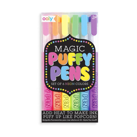 Ooly Magic Puffy Pens-Neon (Set of 6)
