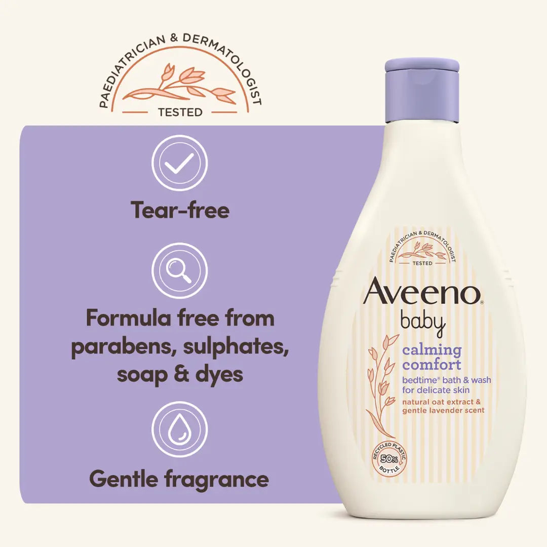 أفينو للأطفال غسول وحمّام لوقت النوم لراحة مهدّئة، 250ml