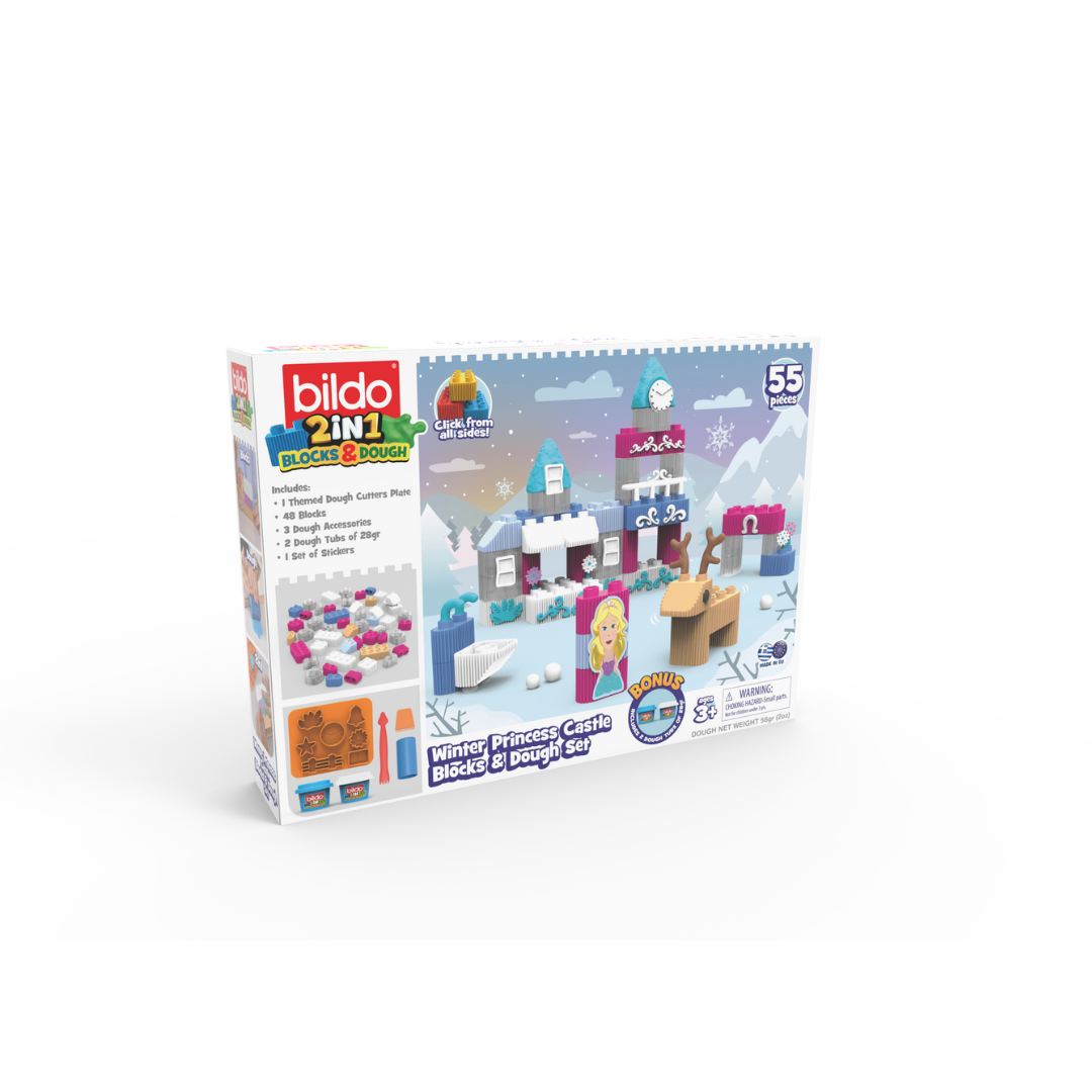 BILDO - School Play'n'Learn 2-In-1 Blocks & Dough Set - 53 Pieces