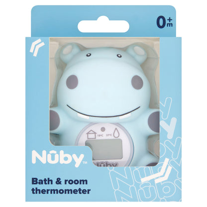 Nuby Hippo Bath & Room Thermometer (Blue)