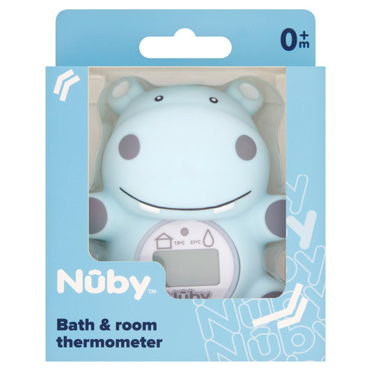 Nuby Hippo Bath & Room Thermometer (Blue)