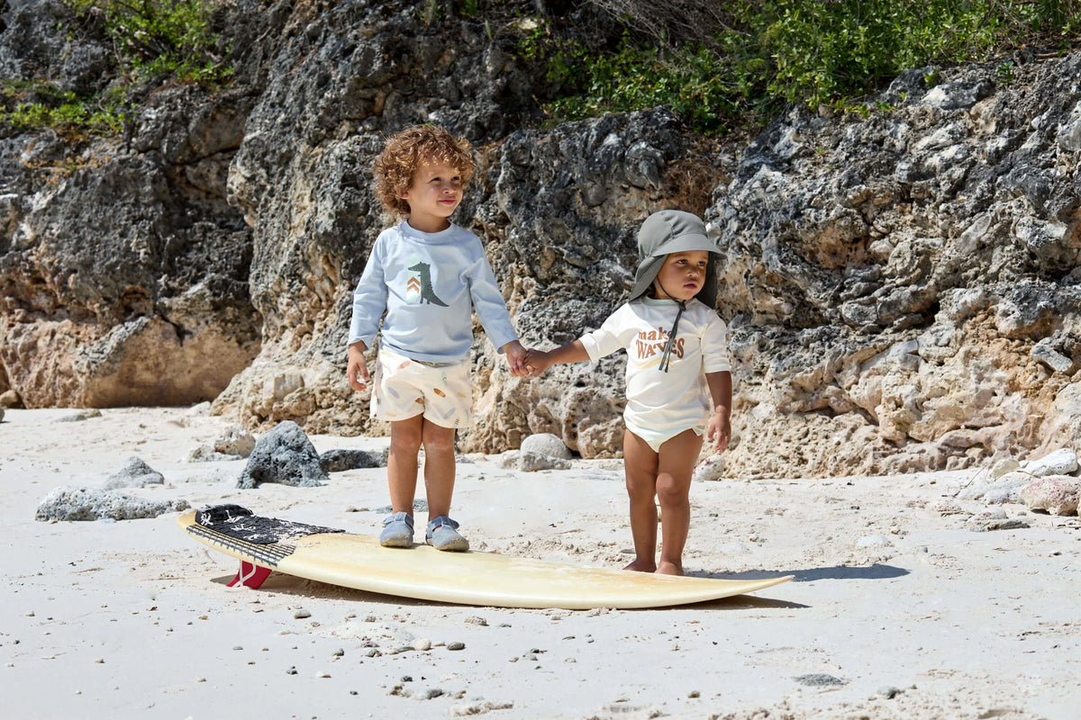 Lassig LSF Short Sleeve Rash Guard (Make Waves Sea Salt)