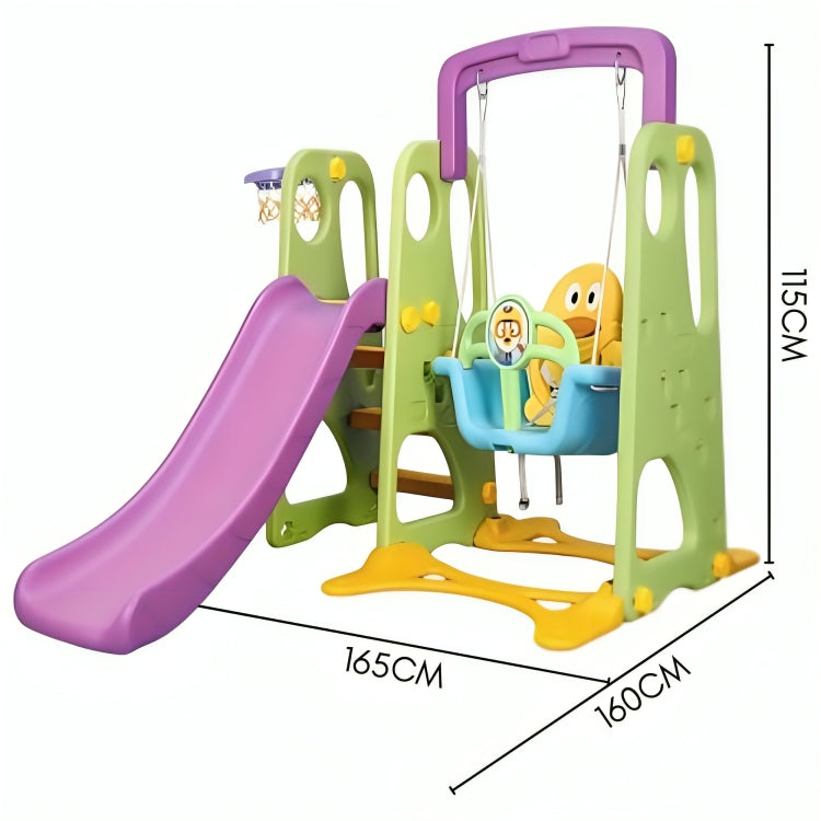 Little Angel Kids Slide And Swing 3 In 1 Activity Playset (160 x 115 x 160 cm, Green).