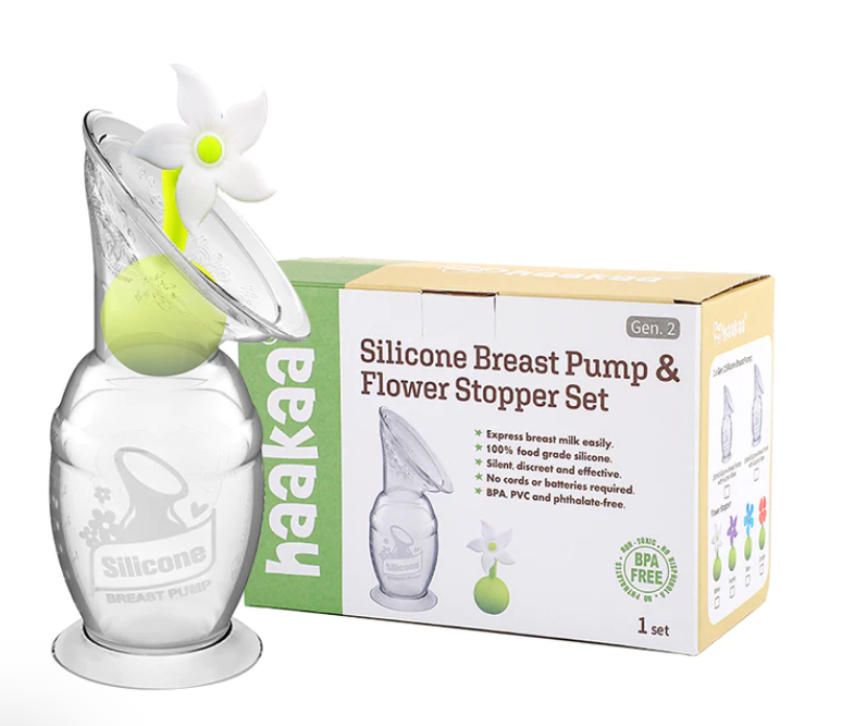 Haakaa 150ml Silicone Breast Pump & Stopper Gift Box - White.