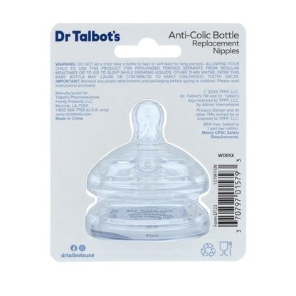 Dr. Talbot's Soft Flex Easy Latch Bottle Feeding Nipples (Fast Flow) - Pack of 2