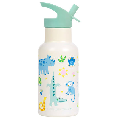 A Little Lovely Company Double Wall Insulated Water Bottle (350ml, Jungle)