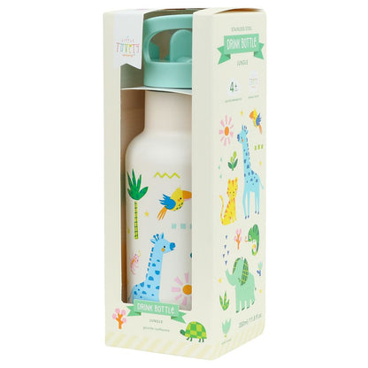 A Little Lovely Company Double Wall Insulated Water Bottle (350ml, Jungle)