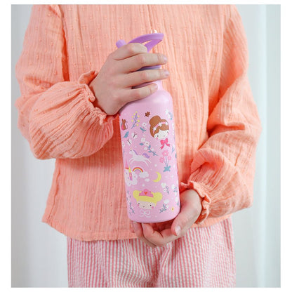 A Little Lovely Company Double Wall Insulated Water Bottle (500ml, Princesses)