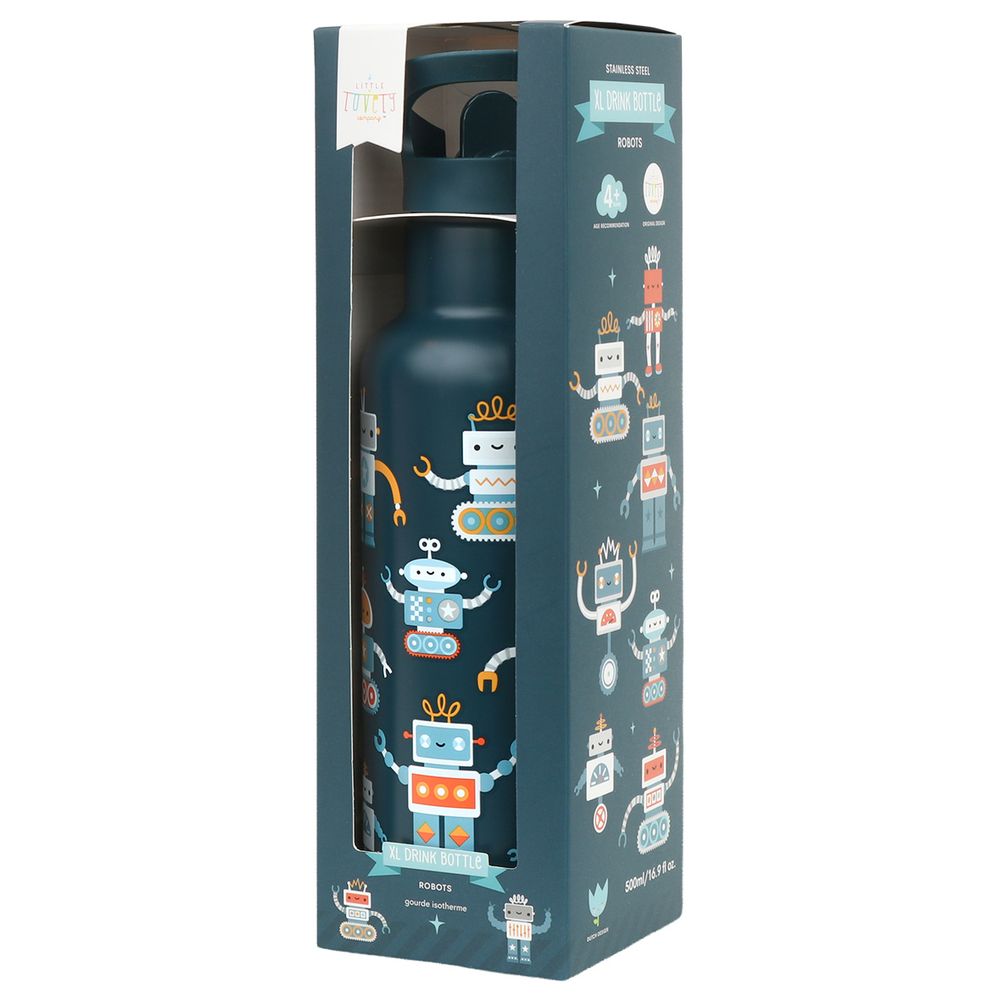 A Little Lovely Company Double Wall Insulated Water Bottle (500ml, Vehicles)