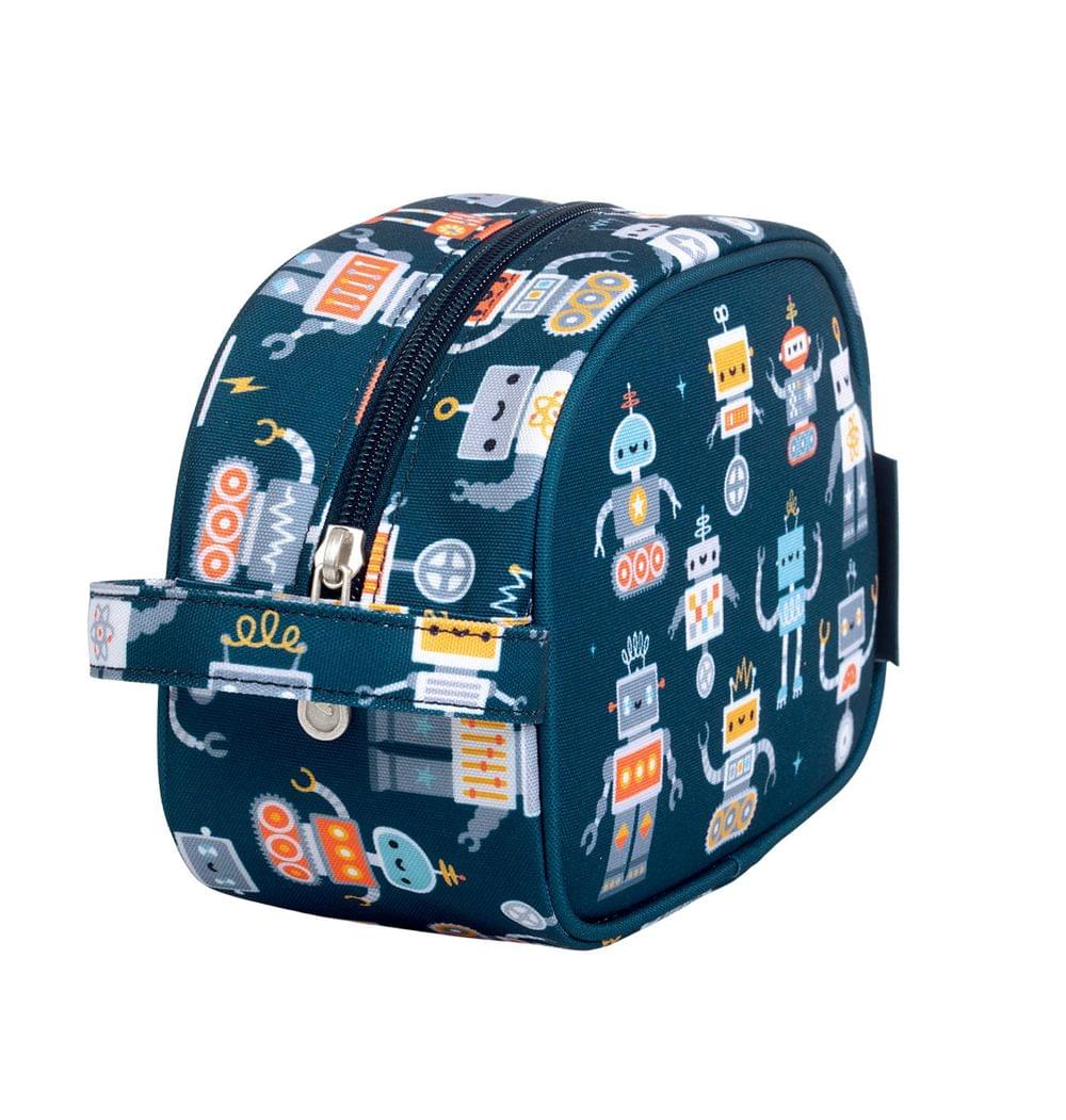 A Little Lovely Company Kids Toiletry Bag With Handle (Robots)