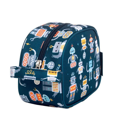 A Little Lovely Company Kids Toiletry Bag With Handle (Robots)