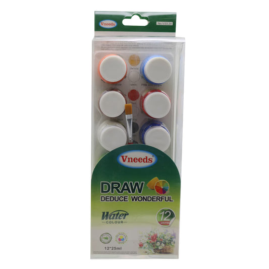 Vneeds Gouache Water Color Bottle (12 Pcs)