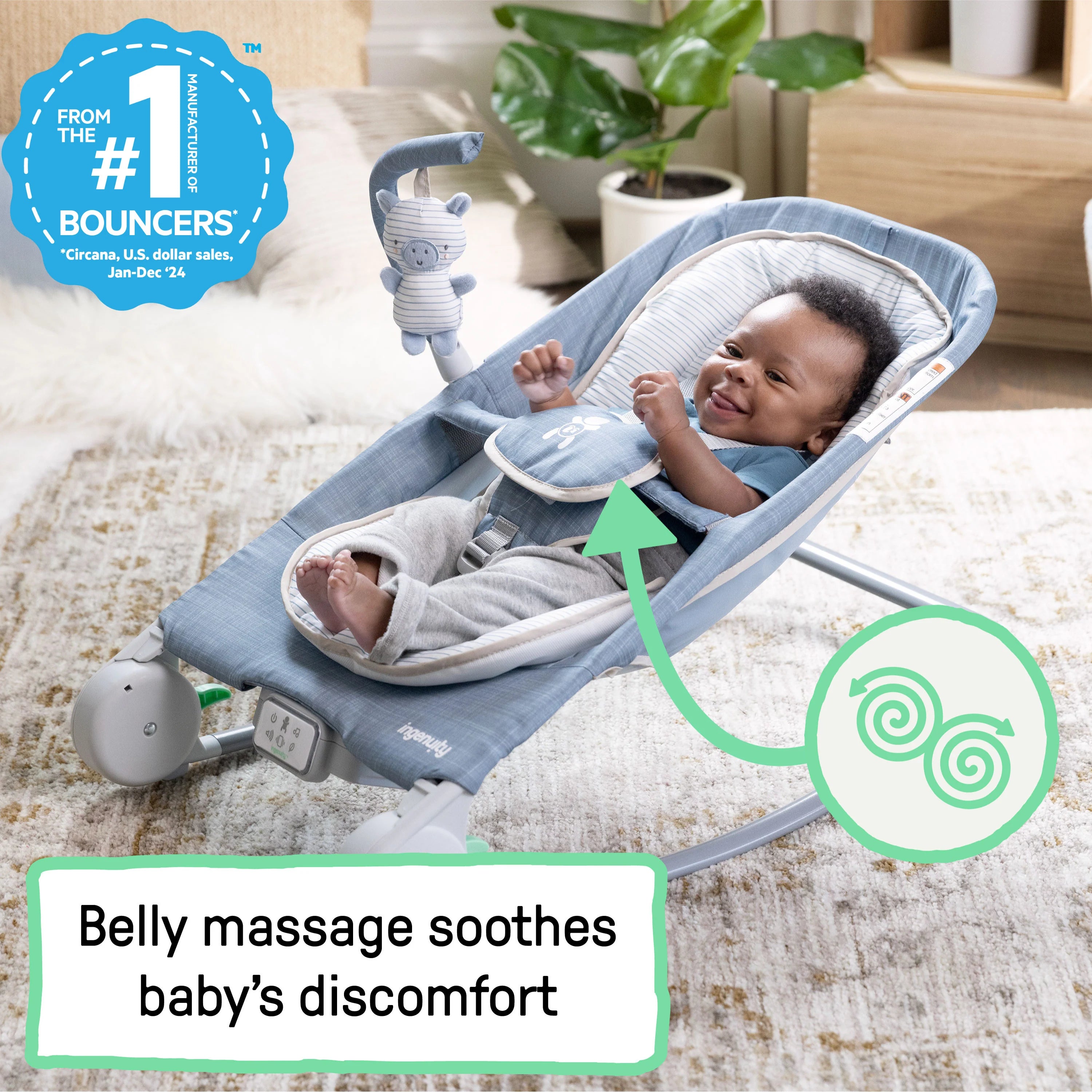 Ingenuity Happy Belly Rock To Bounce Massage Seat