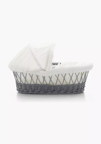 Teknum Infant Wicker Moses with White Waffle Beddings