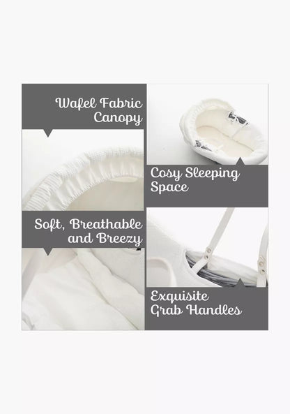 Teknum Infant Wicker Moses with White Waffle Beddings