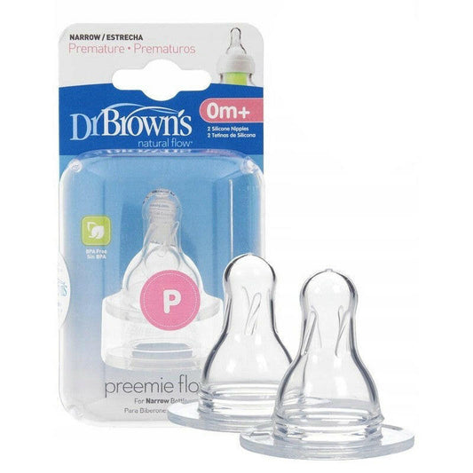 Dr. Brown's Preemie Flow Standard Silicone Nipple, 2 Packs, 0m+