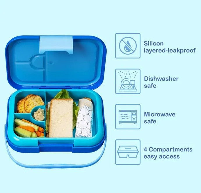 Eazy Kids 4 Compartment Bento Lunch Box