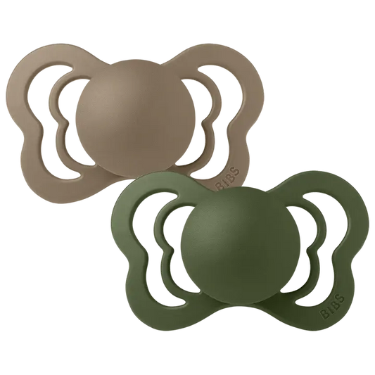 Bibs Couture 2 Pack Latex, Dark oak/ Hunter Green, Size 1