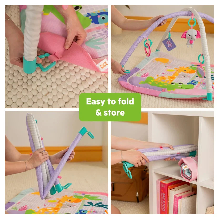 Bright Starts - Wild Wiggles Sweet Safari FoldAway Activity Gym - Multicolor