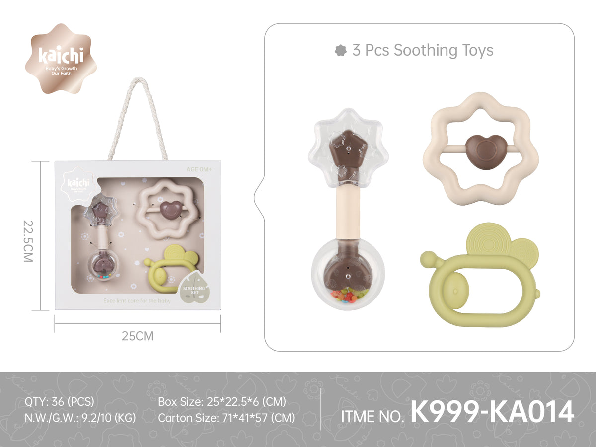 Kaichi - Baby Soothing & Sensory Toys Set - 3 Pieces