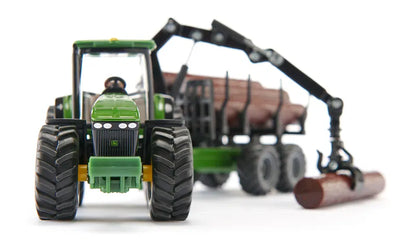 Siku Die Cast Tractor With Forestry Trailer