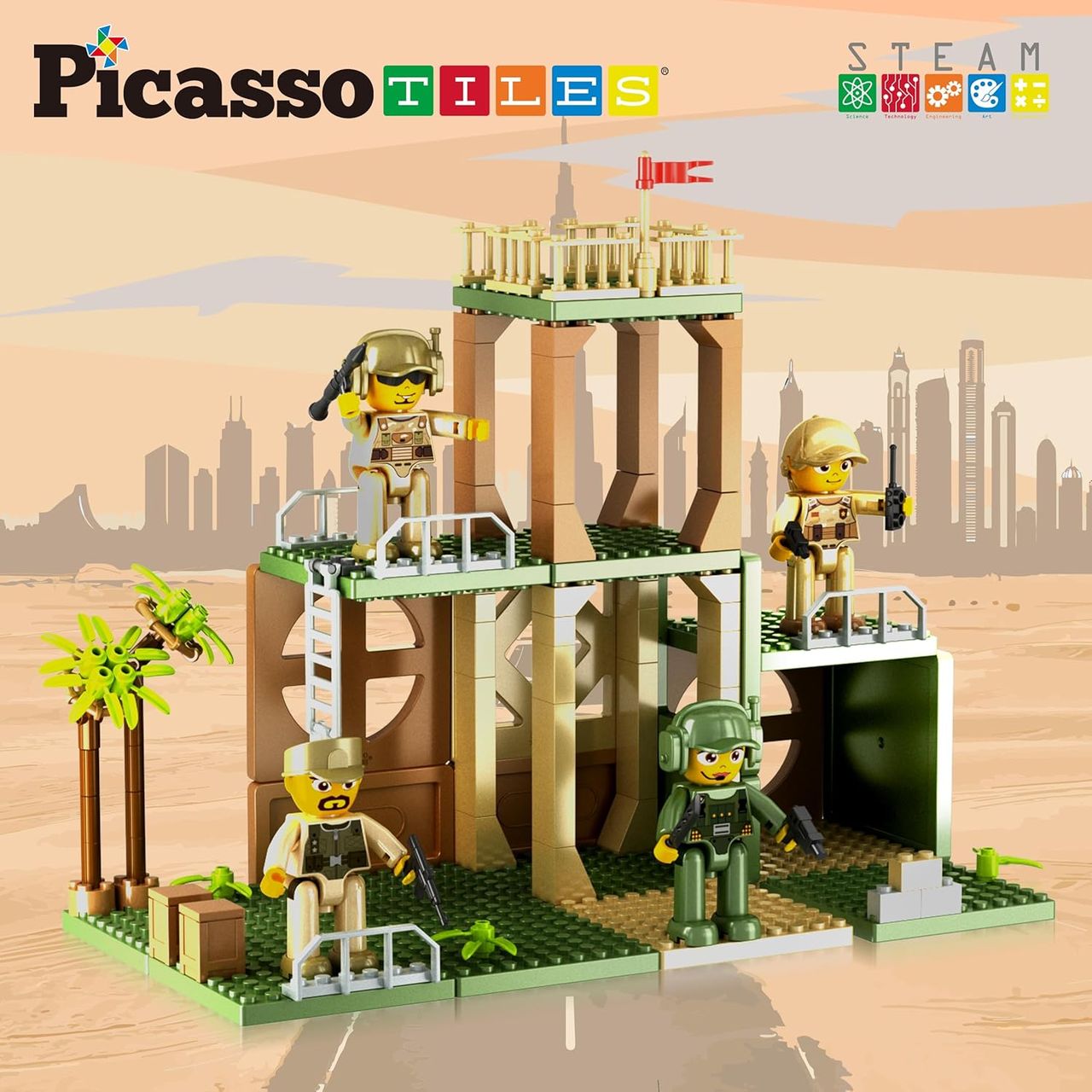 Picasso Magnetic Tiles Combat Force (186 Pcs)