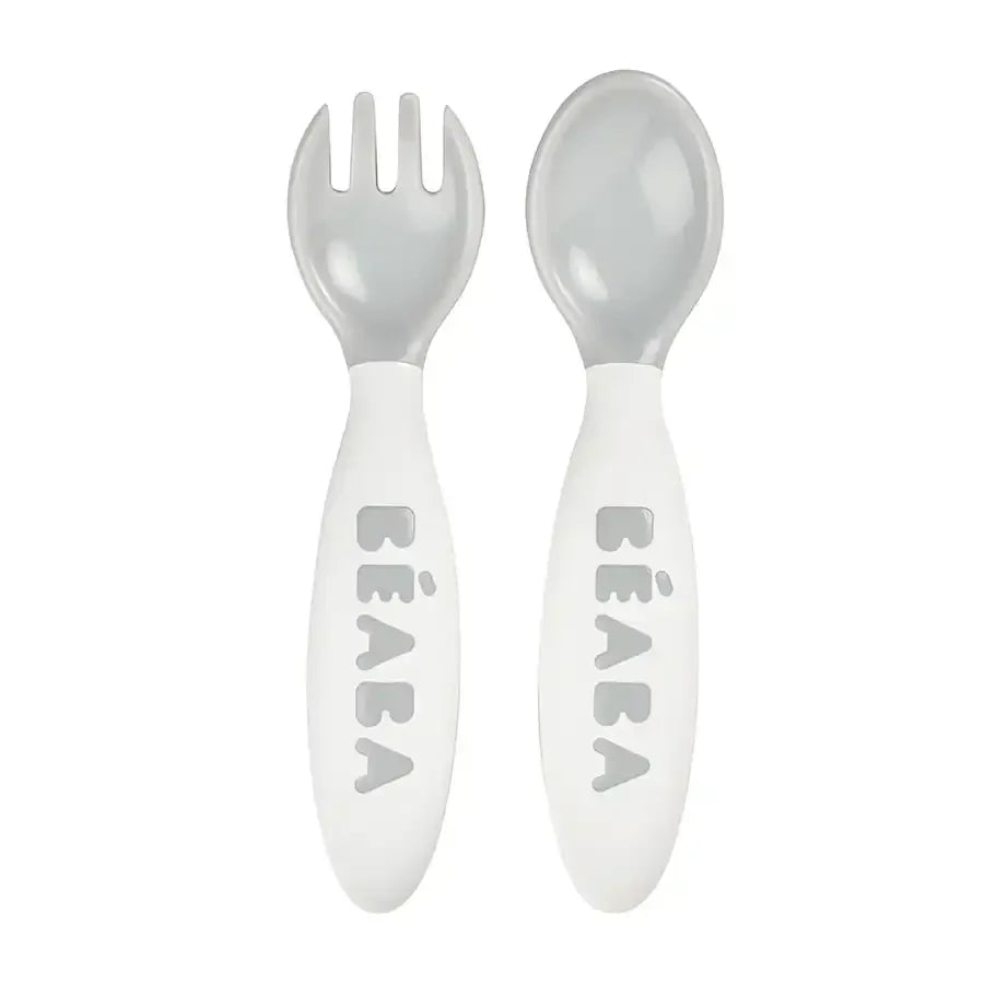 Beaba Set of 2nd Stage Training Fork and Spoon - Ergonomic Shape