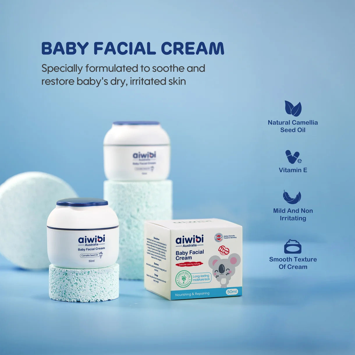 Aiwibi Natural Camellia Seed Oil Baby Moisturizing Facial Cream