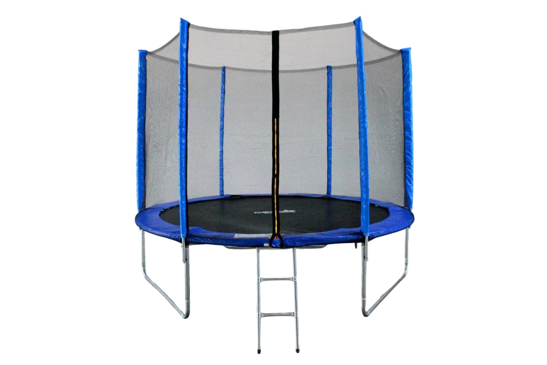 Fun Jump 10 Ft Blue Trampoline With Outside Short Pole Safety Net and Ladder