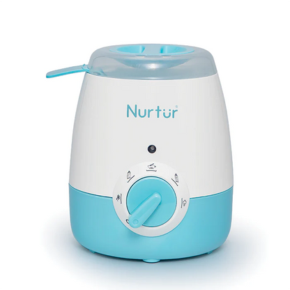 سخّان الرضّاعات والطعام إمبر من نرتشر، وظيفة مؤقّت بإضاءة، مقبض دوّار (تركوازي)