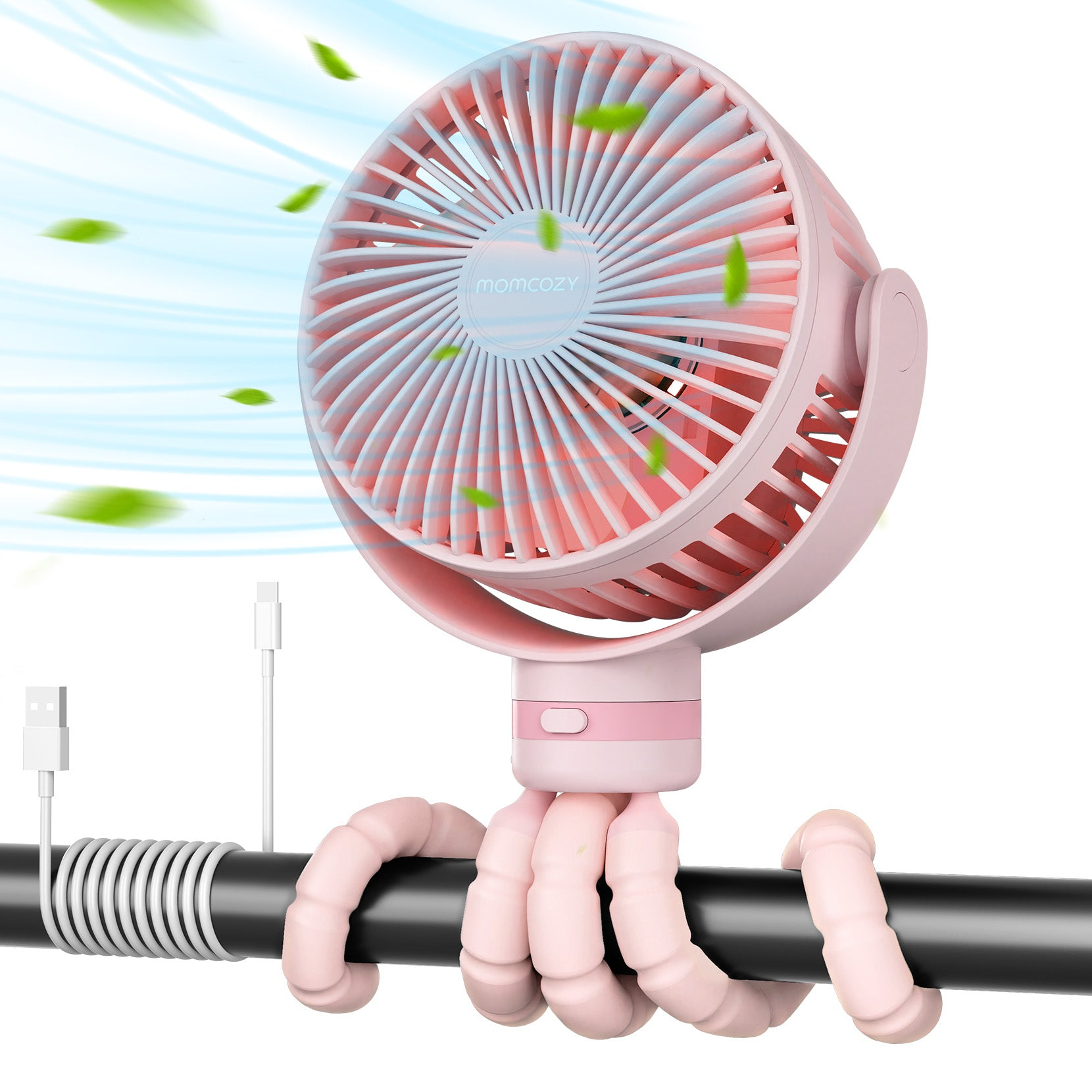 Momcozy 8000mAh Rechargeable Portable Stroller Fan