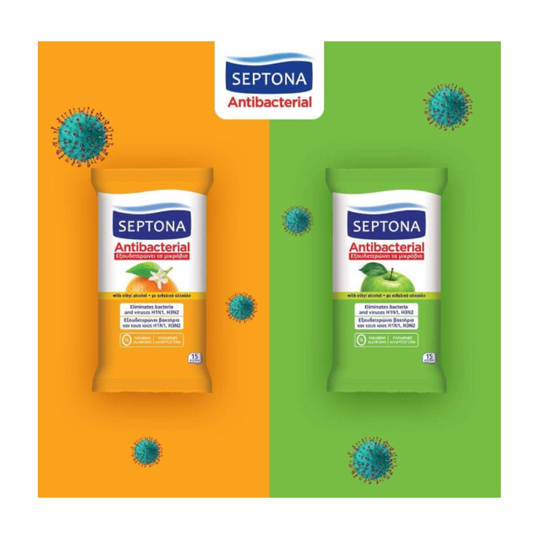 Septona Antibacterial Wipes (15 Pcs)