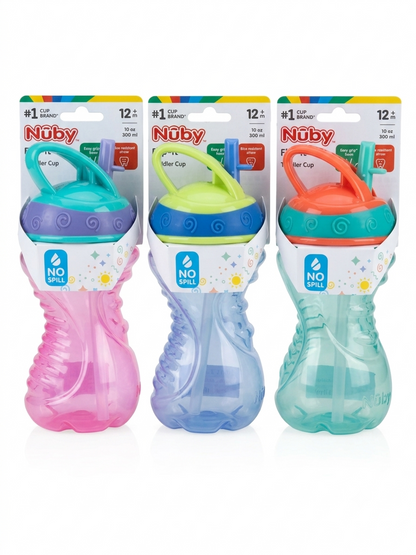 Nuby Hard Straw Flip It Cup (1pc, Assorted)