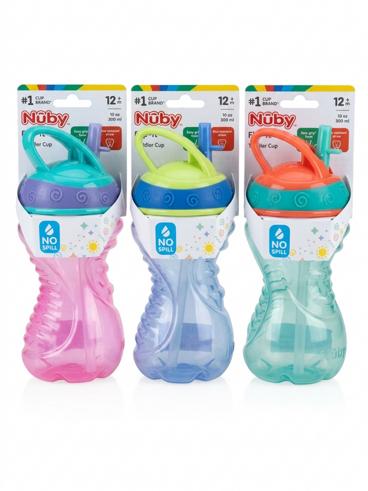 Nuby Hard Straw Flip It Cup (1pc, Assorted)