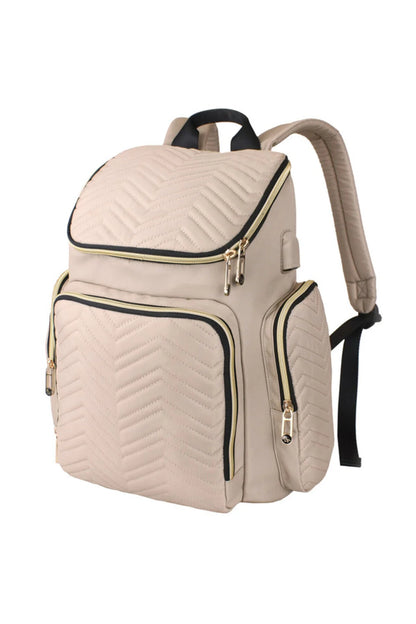 Little Story Georgia Diaper Bag With Changing Pad & Stroller Hooks