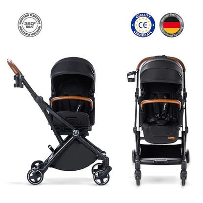Teknum Black Compacto Auto-Fold 360° Reversible Stroller