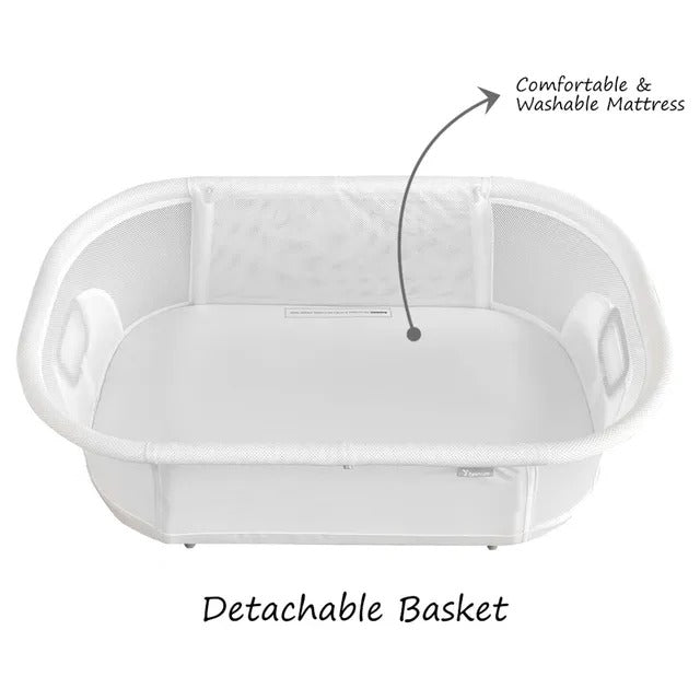 Teknum 3-in-1 Baby Cradle Bassinet With Mosquito Net – White.