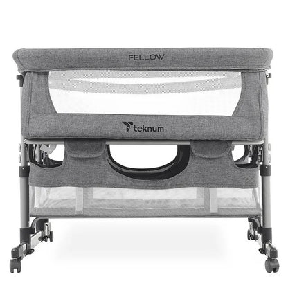 Teknum Twin Bedside Fellow Crib – Grey