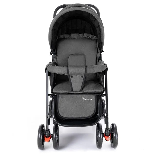 Teknum Double Stroller Combo with Diaper Backpack – Dark Grey