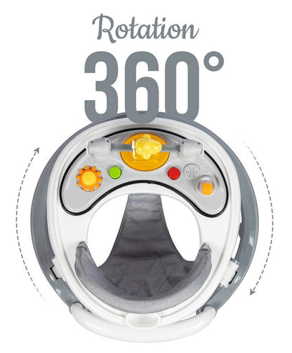 Little Story Baby Walker, Foldable Design, Adjustable Height,Lightweight And Portable, 6 to 18 Months, 63 x 63 x 38cm (Grey & White)