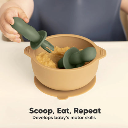 Keababies Lil’ Prep Baby Fork & Spoon (Mellow) - Set of 2