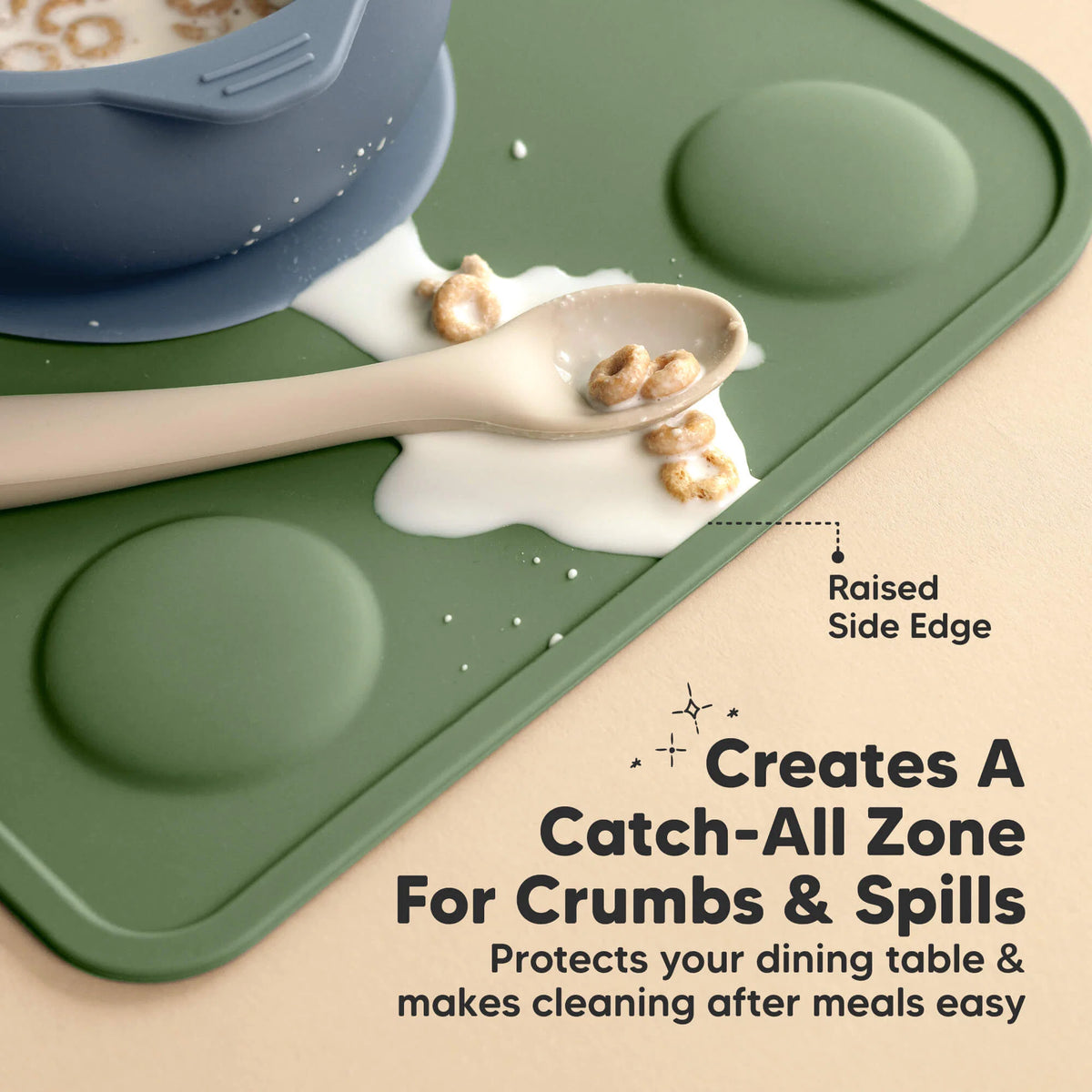 Keababies Prep Silicone Placemats (Sage) - Pack of 2