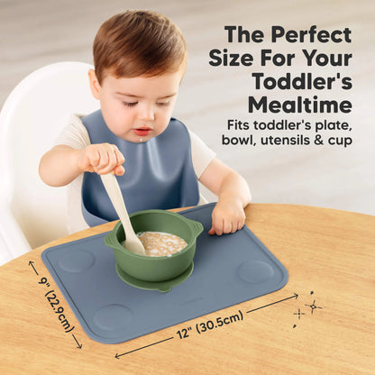 Keababies Prep Silicone Placemats (Sage) - Pack of 2