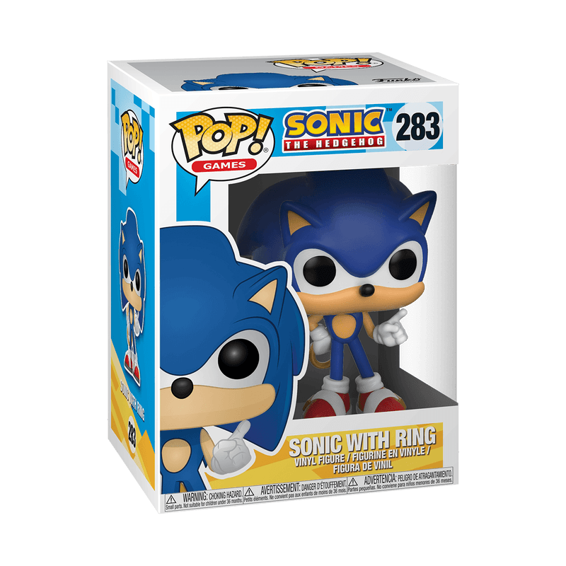 Funko Pop! - Sonic the Hedgehog Sonic with Ring Vinyl Figure - 9.5 cm