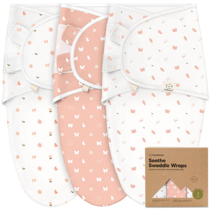 3-Pack Soothe Swaddle Wraps (Butterflies).