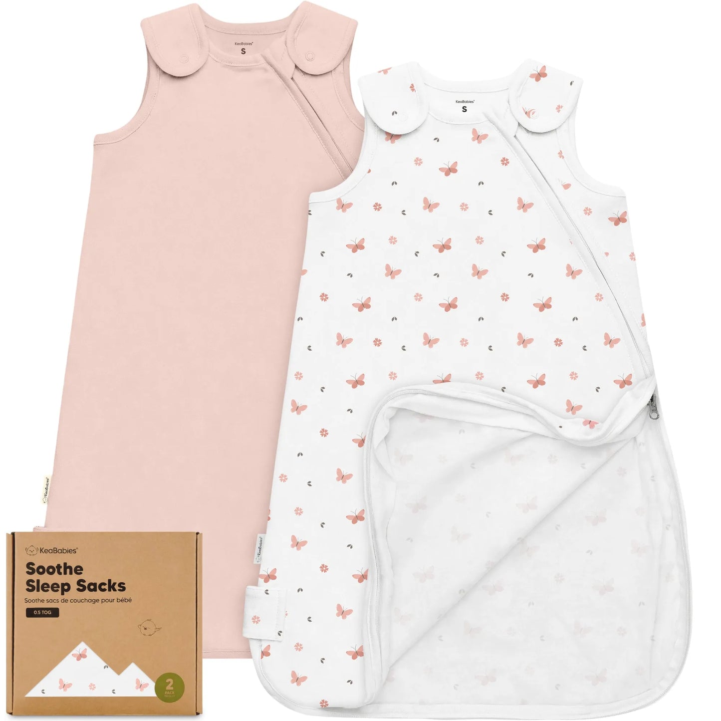 Keababies 2-Pack Soothe Sleep Sacks (Butterflies)