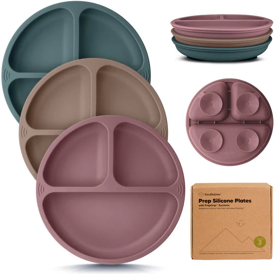 Keababies 3-Pack Prep Silicone Suction Plates