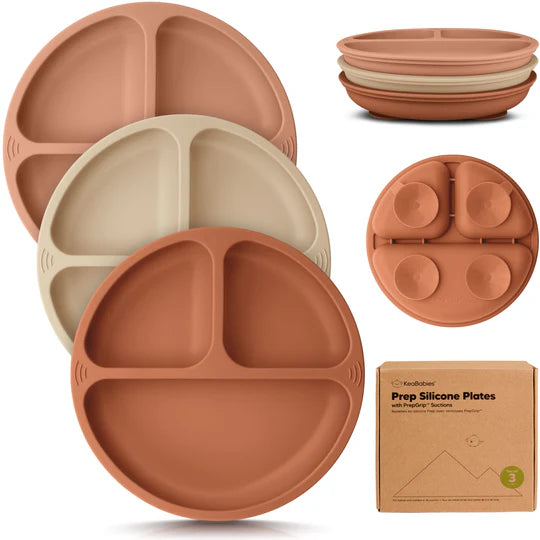 Keababies 3-Pack Prep Silicone Suction Plates